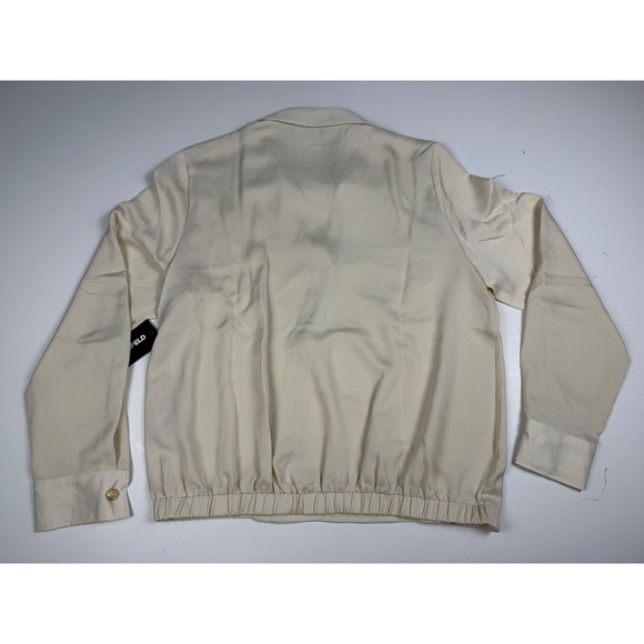 Karl Lagerfeld Paris Women's Cream V-Neck Button Front Blouse Size M - Picture 8 of 11